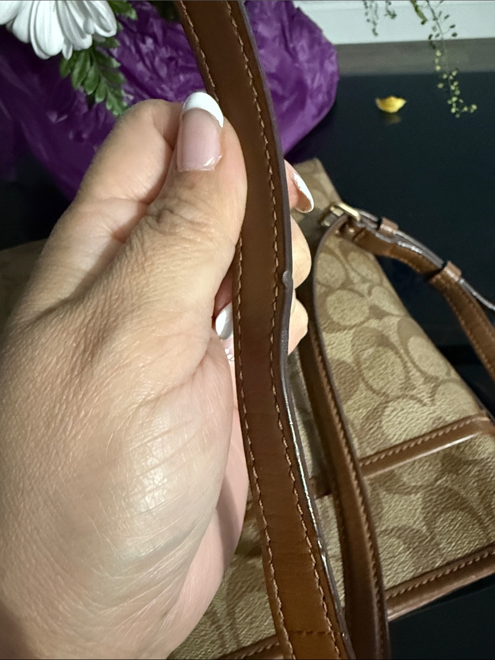 Coach Tan Signature Canvas Crossbody Bag - Picture 10 of 10
